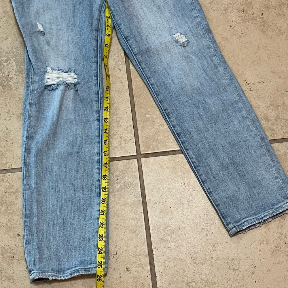 Pistola Straight Leg Jeans Size 26 Light Wash Mid Rise Y2K Distressed Denim - Picture 10 of 10